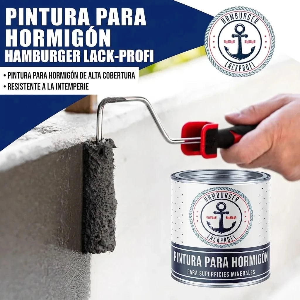 FARBENLÖWE Lacke & Beschichtungen Hamburger Lack-Profi Betonfarbe Braunbeige RAL 1011 mit Lackierset (X300) & Verdünnung (1 L) - 30% Sparangebot