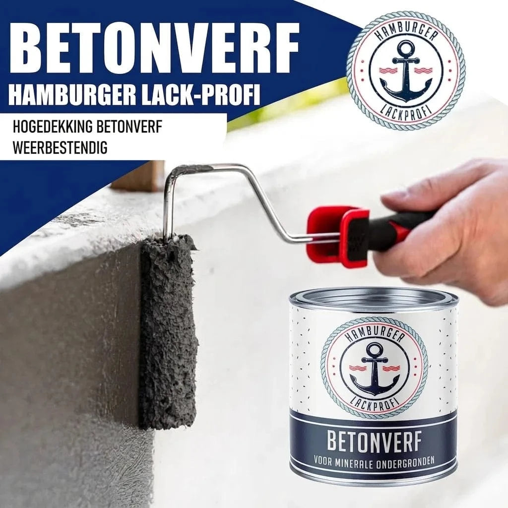 FARBENLÖWE Lacke & Beschichtungen Hamburger Lack-Profi Betonfarbe Braunbeige RAL 1011 mit Lackierset (X300) & Verdünnung (1 L) - 30% Sparangebot