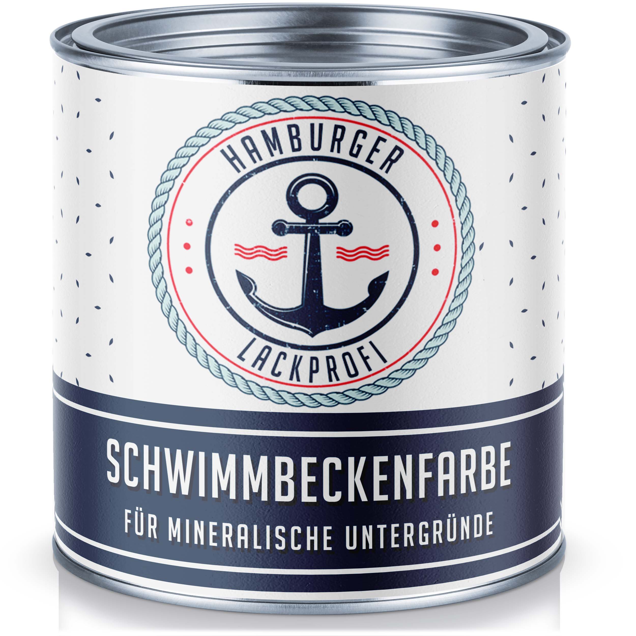 Hamburger Lack-Profi Schwimmbeckenfarbe Poolfarbe in Dahliengelb RAL 1033 mit Lackierset (X300) & Verdünnung (1 L) - 30% Sparangebot