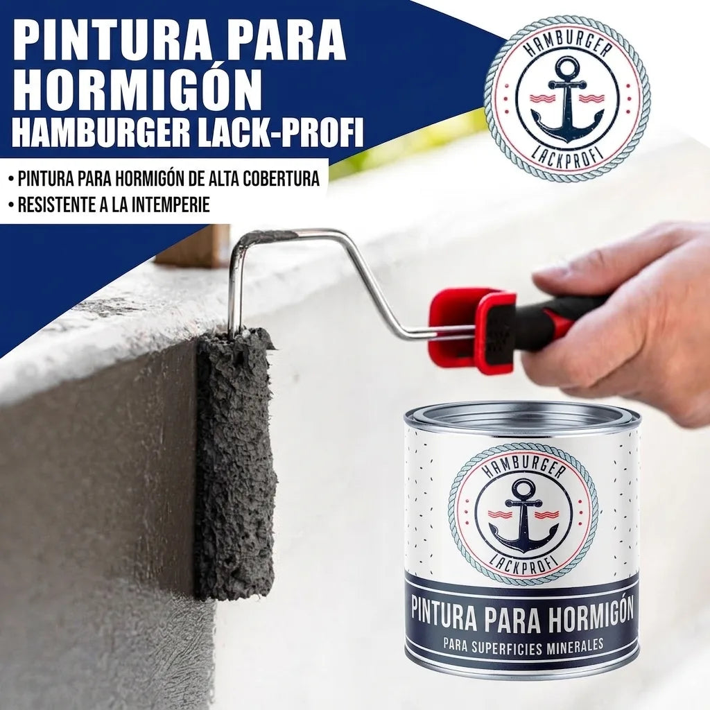Hamburger Lack-Profi Betonfarbe Umbragrau RAL 7022 - hochdeckende Fassadenfarbe