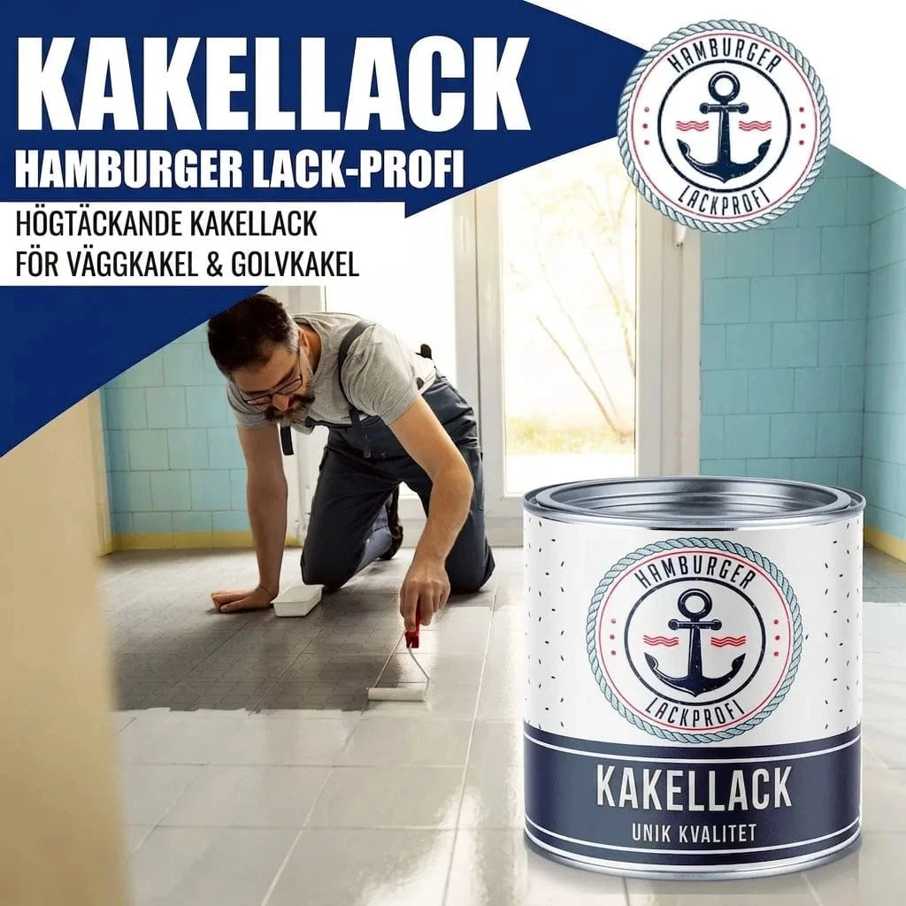 Hamburger Lack-Profi Lacke & Beschichtungen Hamburger Lack-Profi Fliesenlack in Verkehrsschwarz RAL 9017 mit Lackierset (X300) & Verdünnung (1 L) - Fliesenfarbe 30% Sparangebot