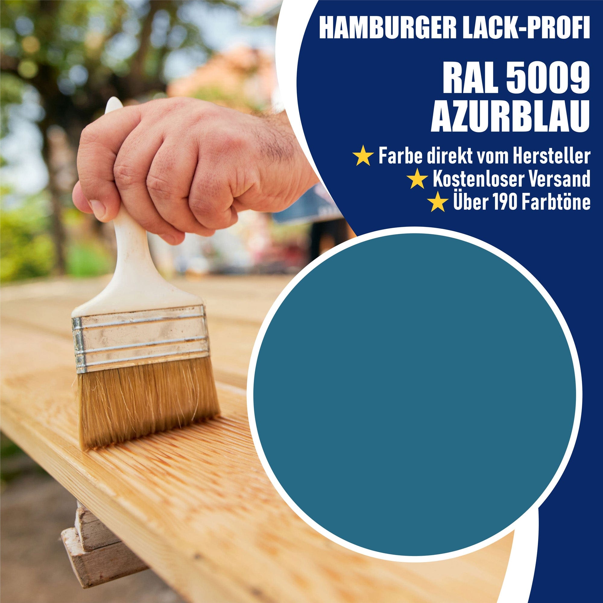 Hamburger Lack-Profi Lacke & Beschichtungen Hamburger Lack-Profi Bootslack Azurblau RAL 5009