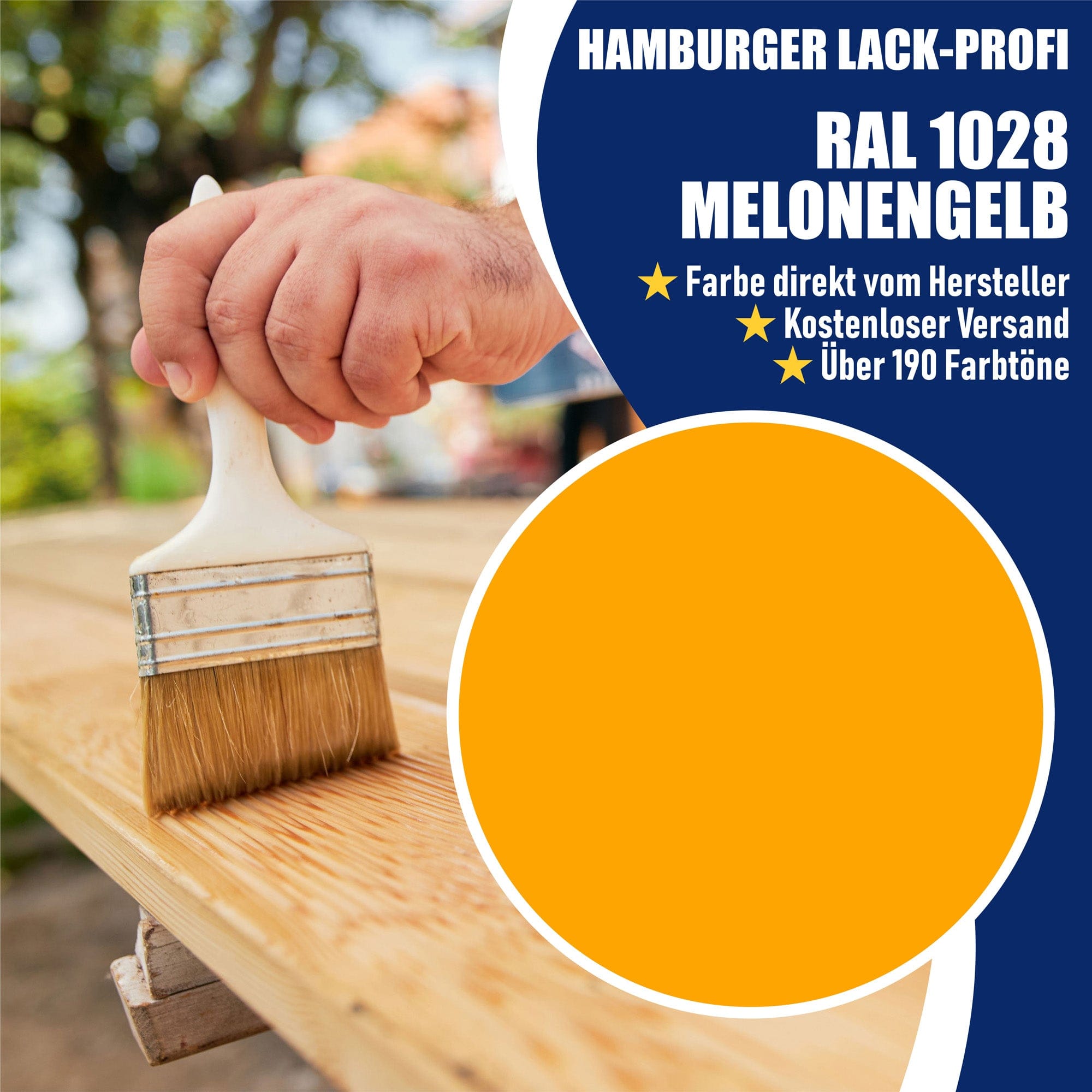 Hamburger Lack-Profi Lacke & Beschichtungen Hamburger Lack-Profi Bootslack Melonengelb RAL 1028