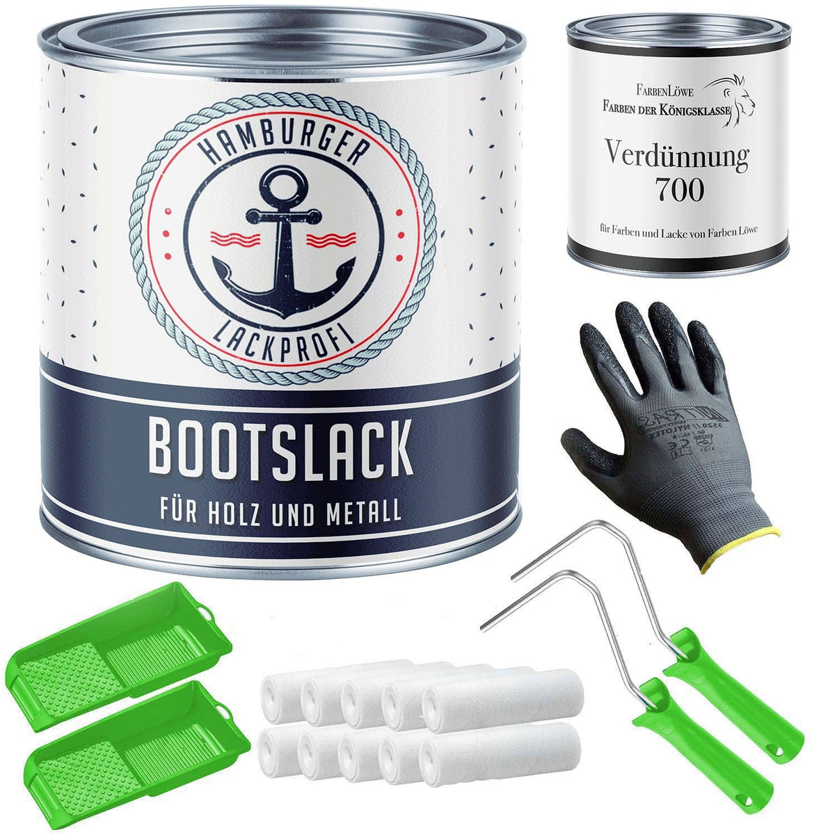 Bootslack Lichtgrün RAL 6027 mit Lackierset (X300) - Hamburger Lack-Profi