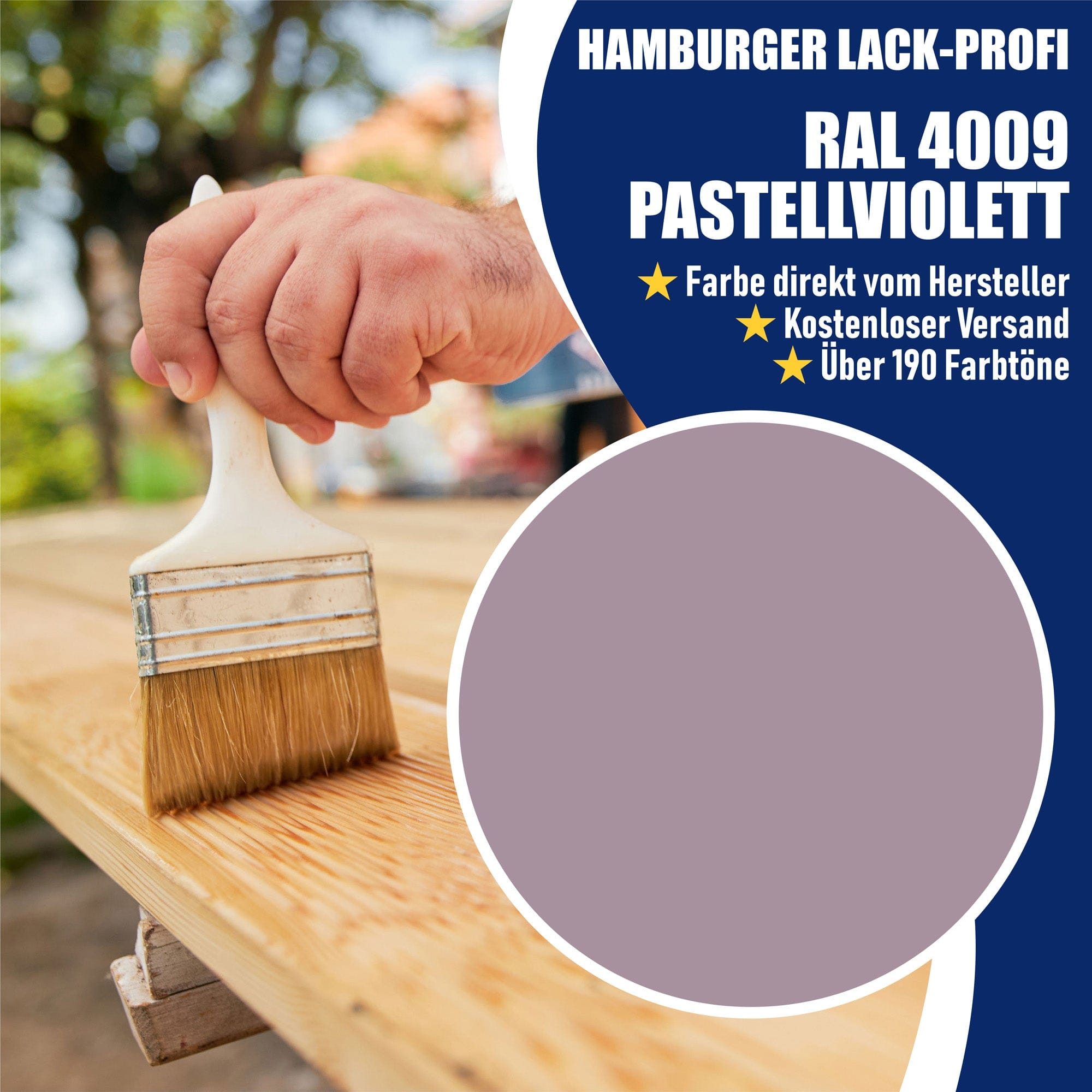 Hamburger Lack-Profi Lacke & Beschichtungen PU Holzschutzfarbe RAL 4009 Pastellviolett - Wetterschutzfarbe