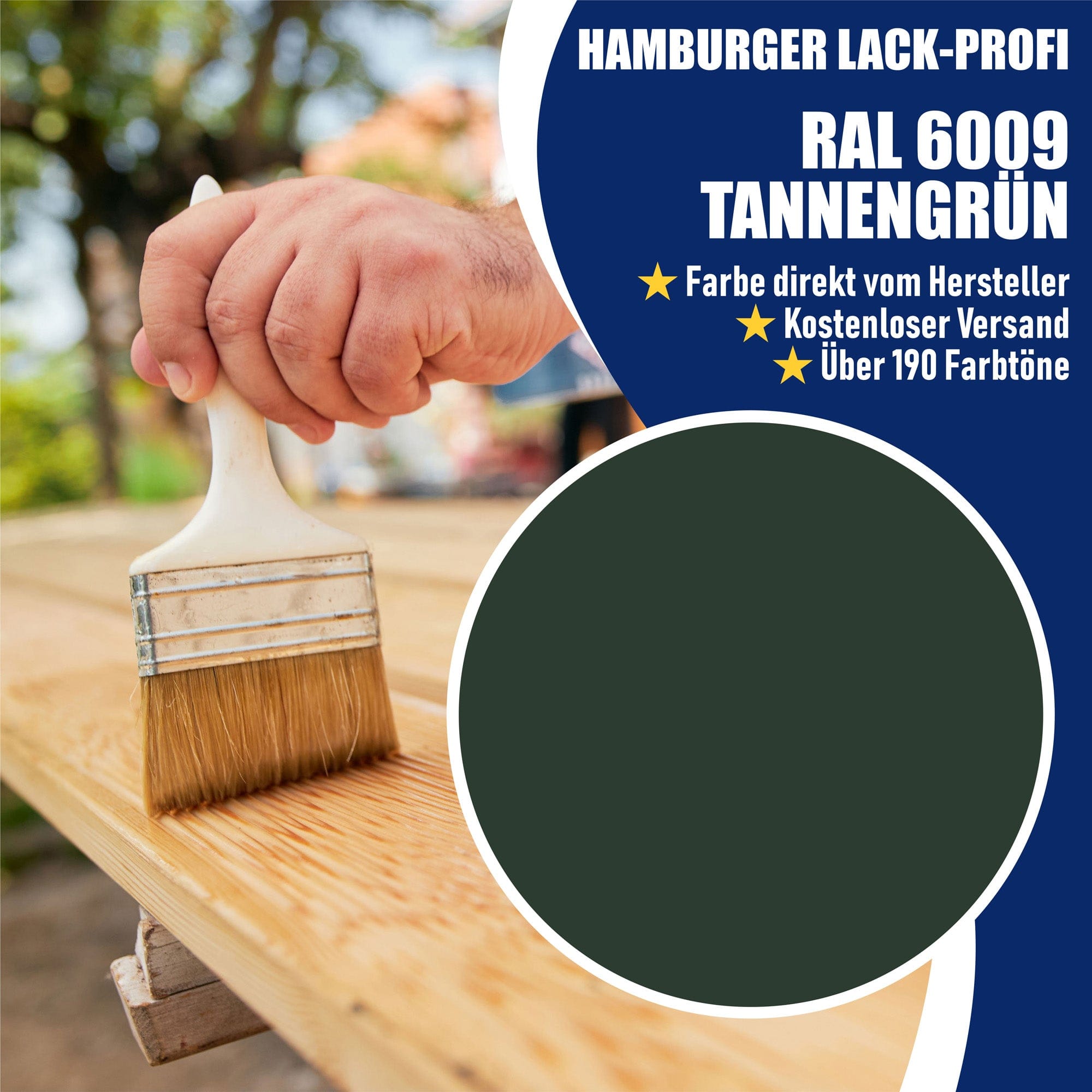 Hamburger Lack-Profi Lacke & Beschichtungen PU Holzschutzfarbe RAL 6009 Tannengrün - Wetterschutzfarbe