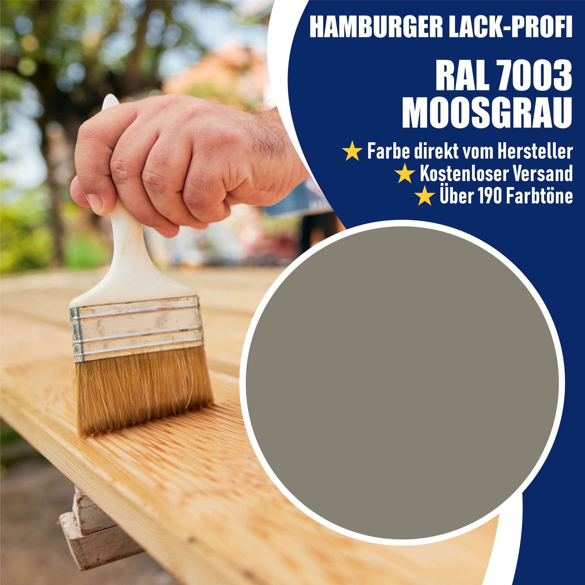 Hamburger Lack-Profi Lacke & Beschichtungen PU Holzschutzfarbe RAL 7003 Moosgrau - Wetterschutzfarbe