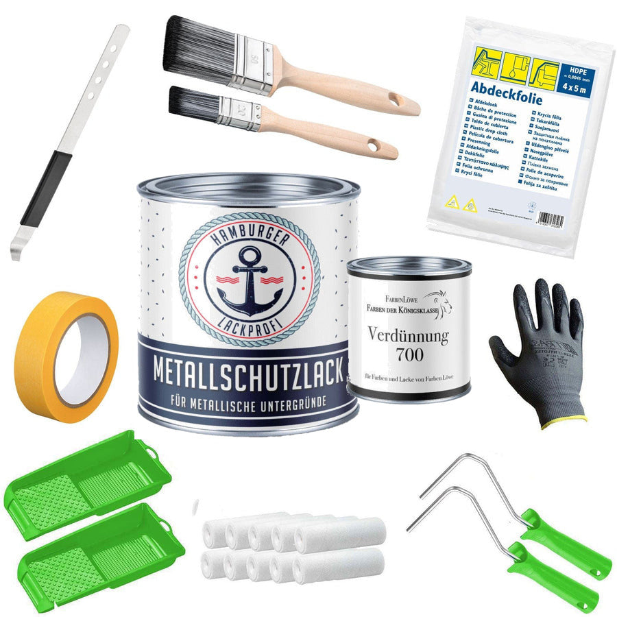 Laque de protection métal Rouge de sécurité RAL 3001 avec kit de peinture (X500) - Hamburger Lack-Profi