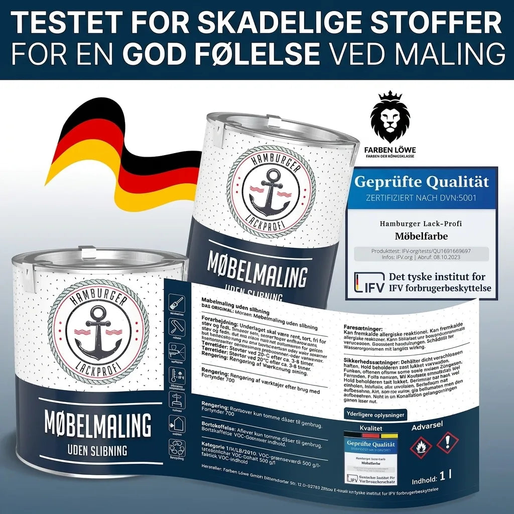 Möbelfarbe ohne Schleifen RAL 9016 Verkehrsweiß - Möbellack Hamburger Lack-Profi - Hamburger Lack-Profi