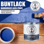 Hamburger Lack-Profi Buntlack in Türkisgrün RAL 6016 mit Lackierset (X300) & Verdünnung (1 L) - 30% Sparangebot