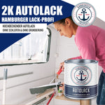 Hamburger Lack-Profi 2K Autolack in Blaugrün RAL 6004 mit Lackierset (X300) & Verdünnung (1 L) - 30% Sparangebot