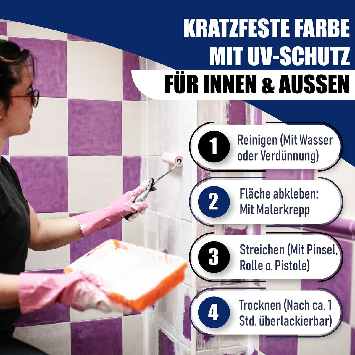 Peinture pour carrelage Brun chocolat RAL 8017 avec kit de peinture (X500) - Hamburger Lack-Profi
