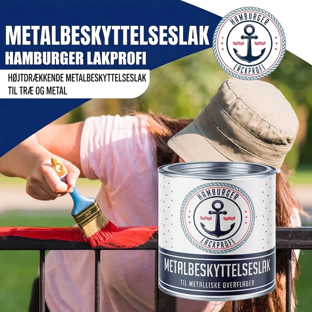 Hamburger Lack-Profi Metallschutzlack in Braungrau RAL 7013 mit Lackierset (X300) & Verdünnung (1 L) - 30% Sparangebot
