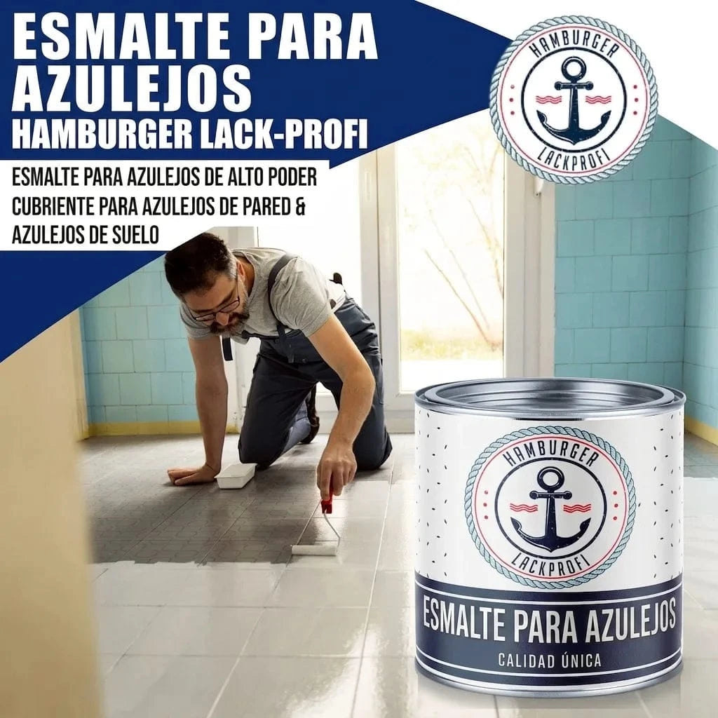 Hamburger Lack-Profi Lacke & Beschichtungen Hamburger Lack-Profi Fliesenlack in Türkisgrün RAL 6016 mit Lackierset (X300) & Verdünnung (1 L) - Fliesenfarbe 30% Sparangebot