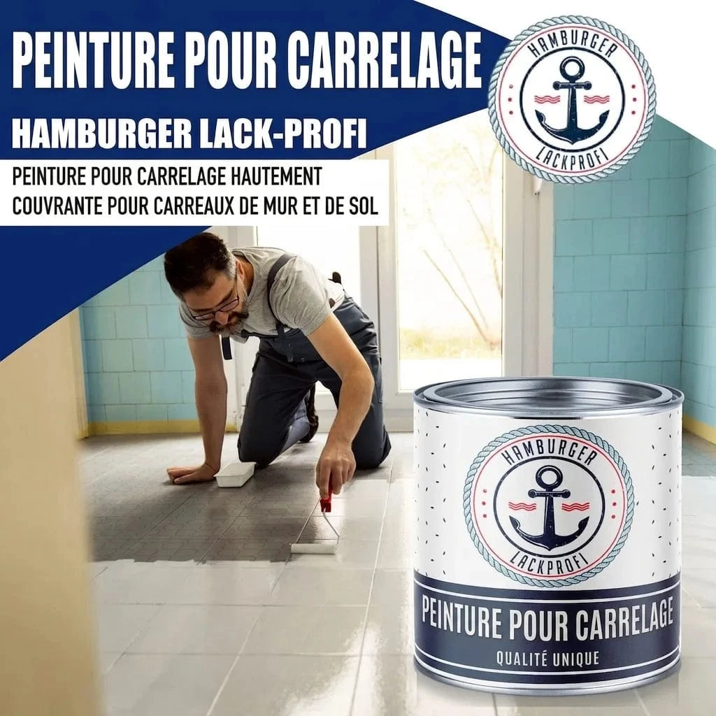 Hamburger Lack-Profi Lacke & Beschichtungen Hamburger Lack-Profi Fliesenlack in Papyrusweiß RAL 9018 mit Lackierset (X300) & Verdünnung (1 L) - Fliesenfarbe 30% Sparangebot