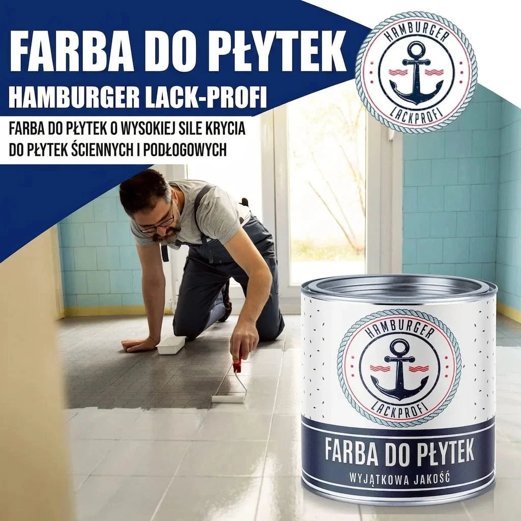 Hamburger Lack-Profi Lacke & Beschichtungen Hamburger Lack-Profi Fliesenlack in Chromoxidgrün RAL 6020 mit Lackierset (X300) & Verdünnung (1 L) - Fliesenfarbe 30% Sparangebot