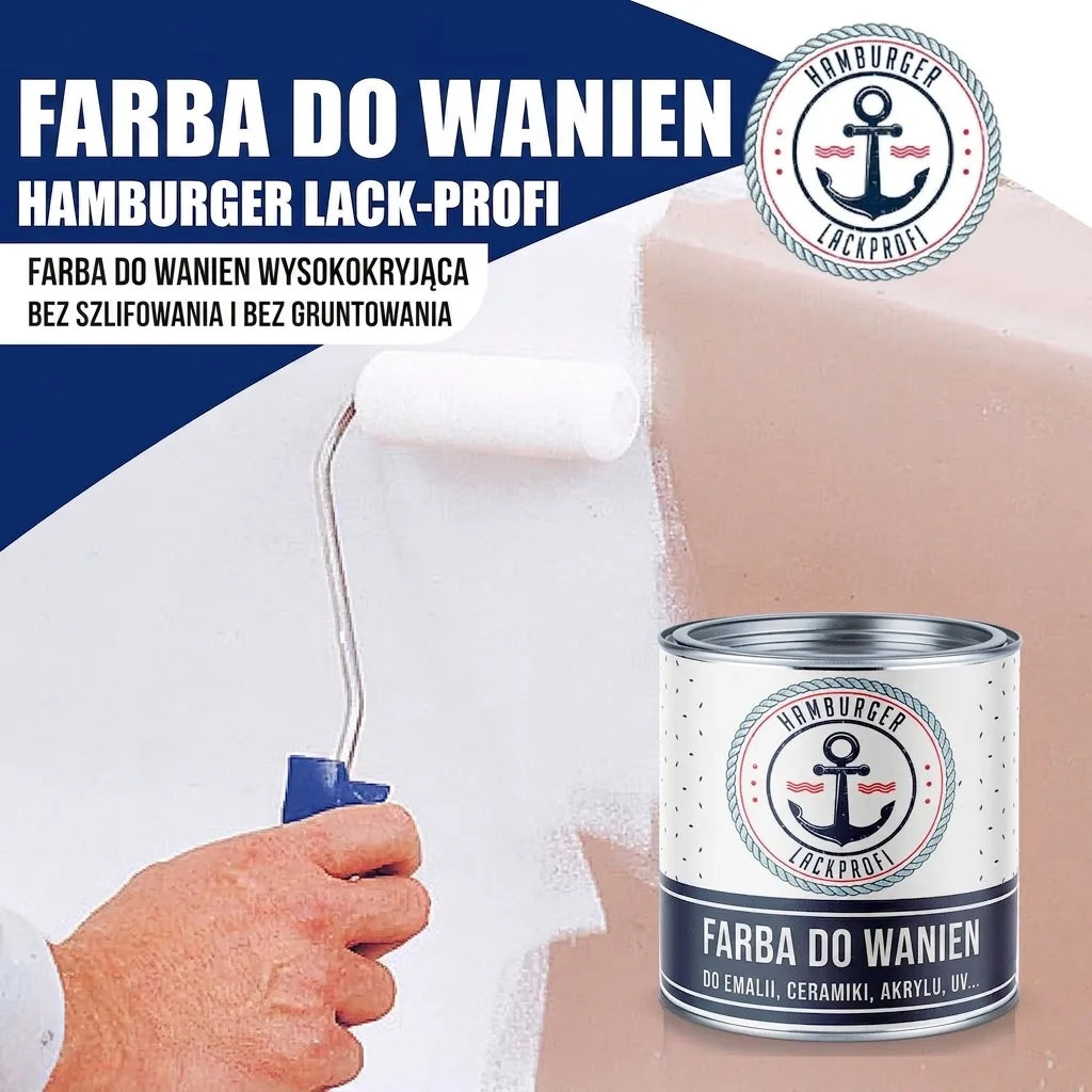 Hamburger Lack-Profi 2K Badewannenlack Grüngrau RAL 7009 - Glänzend / Seidenmatt / Matt