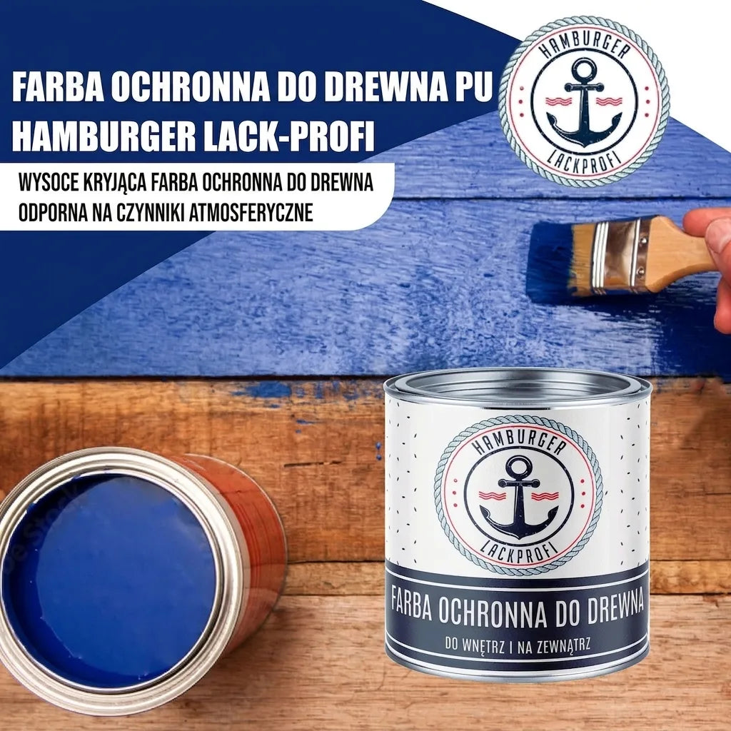 PU Holzschutzfarbe RAL 5014 Taubenblau - Wetterschutzfarbe - Hamburger Lack-Profi