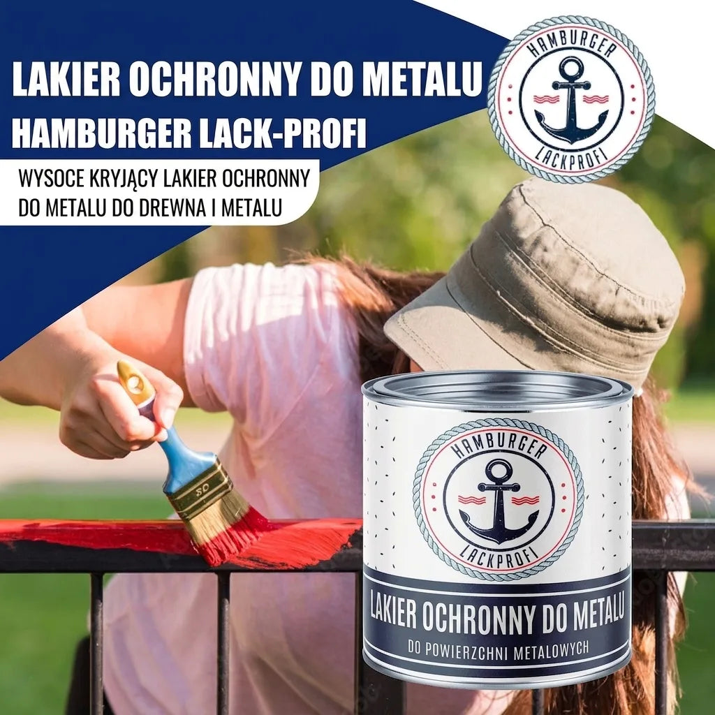 Hamburger Lack-Profi Metallschutzlack in Braungrau RAL 7013 mit Lackierset (X300) & Verdünnung (1 L) - 30% Sparangebot