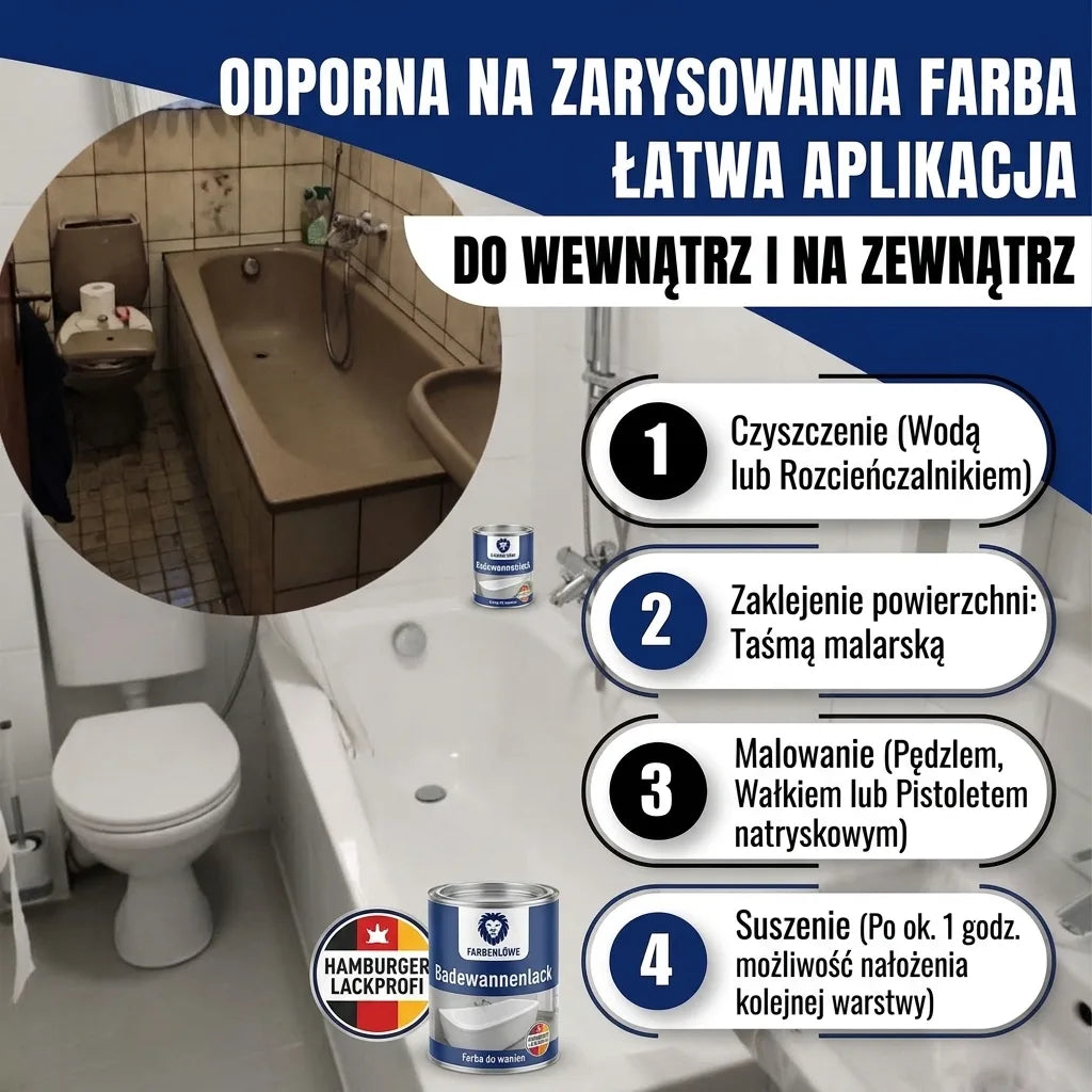Hamburger Lack-Profi 2K Badewannenlack Grüngrau RAL 7009 - Glänzend / Seidenmatt / Matt