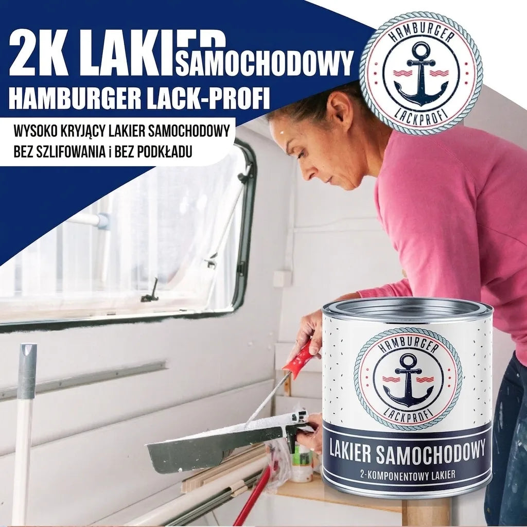 Lakier samochodowy 2K Fiolet sygnałowy RAL 4008 z zestawem malarskim (X500) - Hamburger Lack-Profi