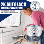 Hamburger Lack-Profi Lacke & Beschichtungen Hamburger Lack-Profi 2K Autolack in Schwarzblau RAL 5004 mit Lackierset (X300) & Verdünnung (1 L) - 30% Sparangebot