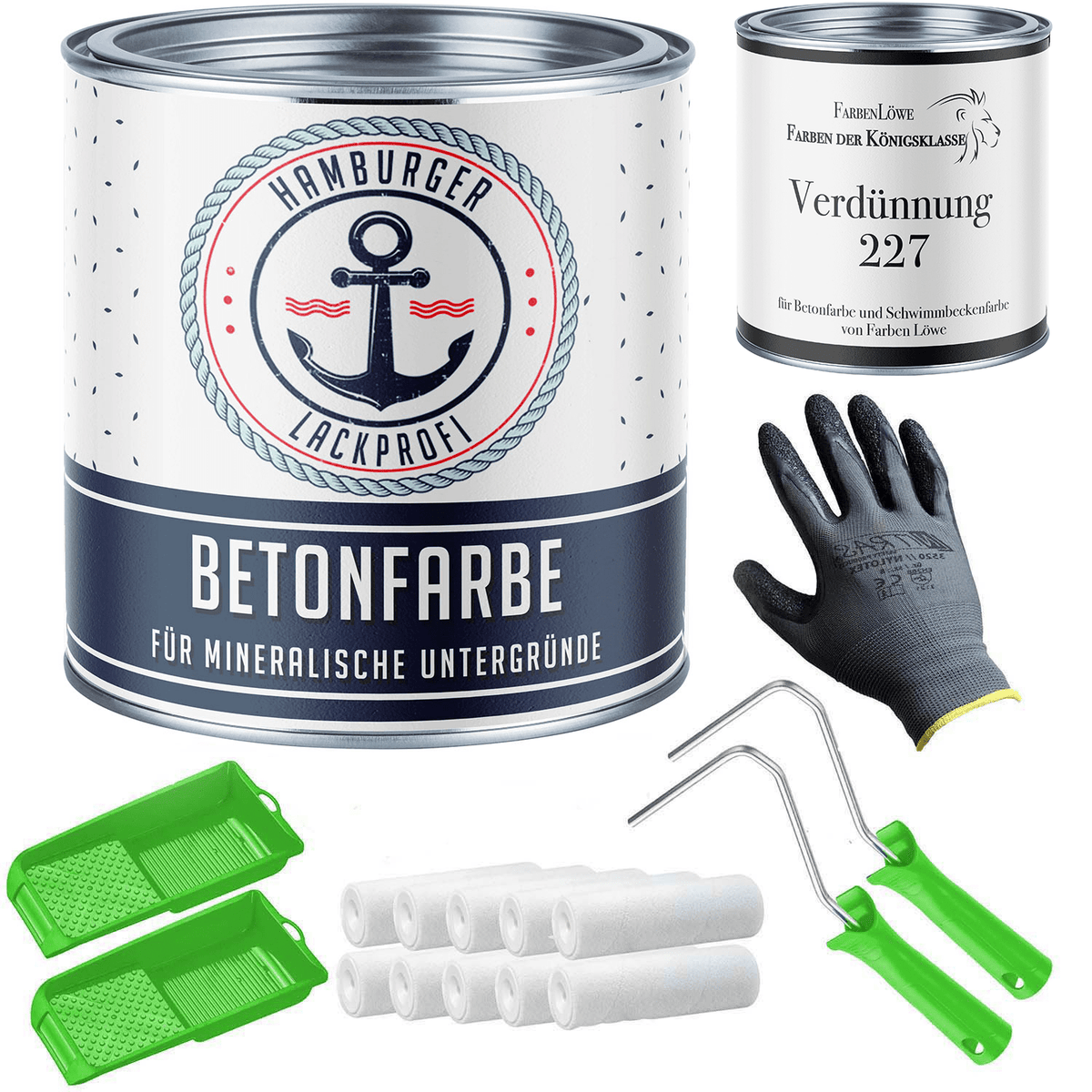 Betonfarbe Verkehrsgelb RAL 1023 mit Lackierset (X300) - Hamburger Lack-Profi