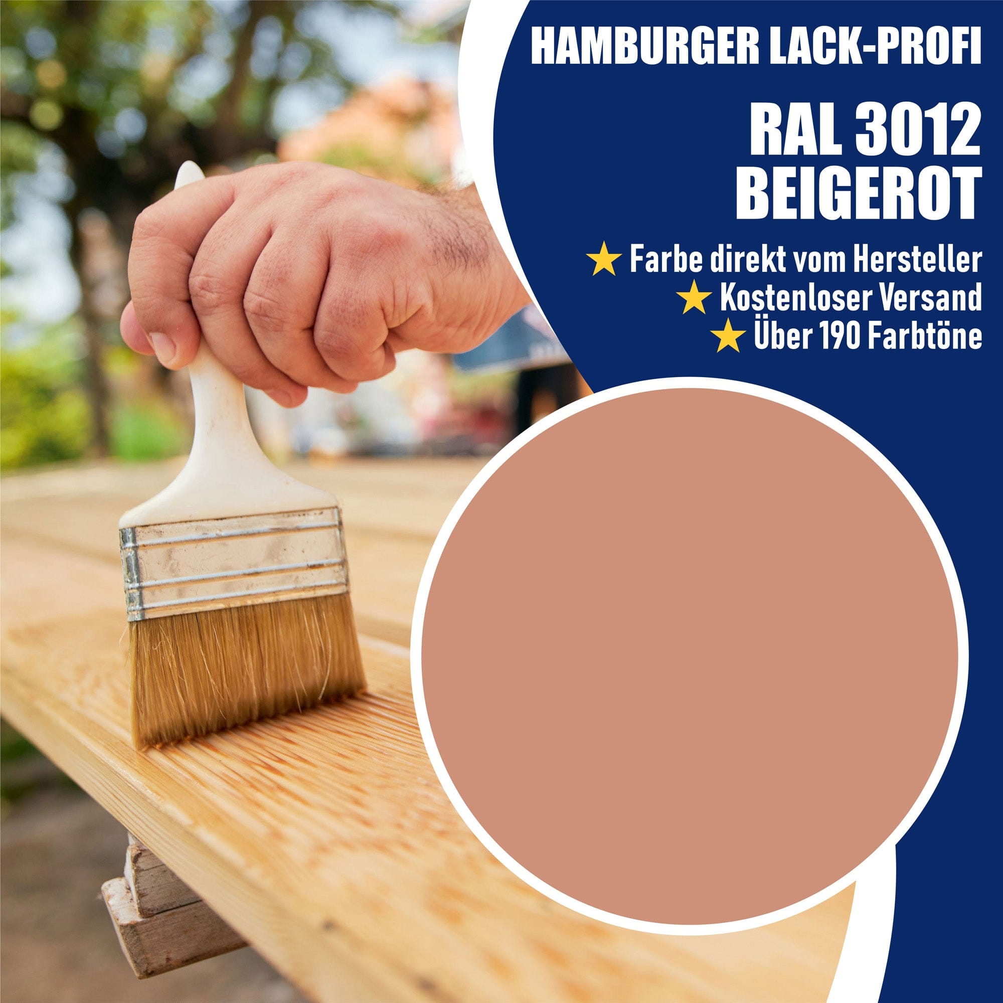 Hamburger Lack-Profi Lacke & Beschichtungen Hamburger Lack-Profi Bootslack Beigerot RAL 3012