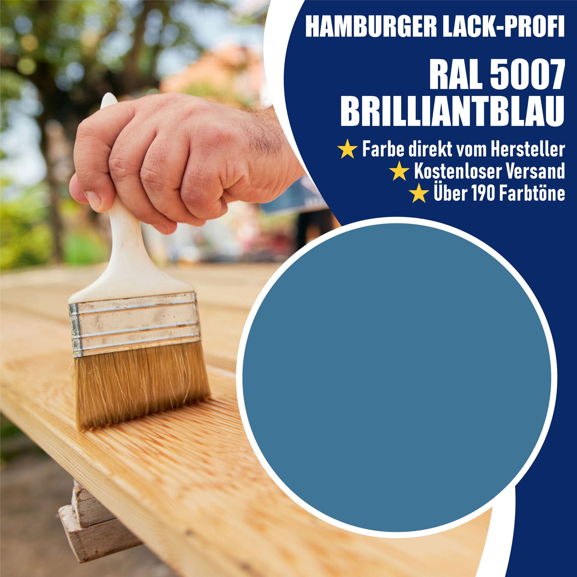 Hamburger Lack-Profi Lacke & Beschichtungen Hamburger Lack-Profi Bootslack Brillantblau RAL 5007