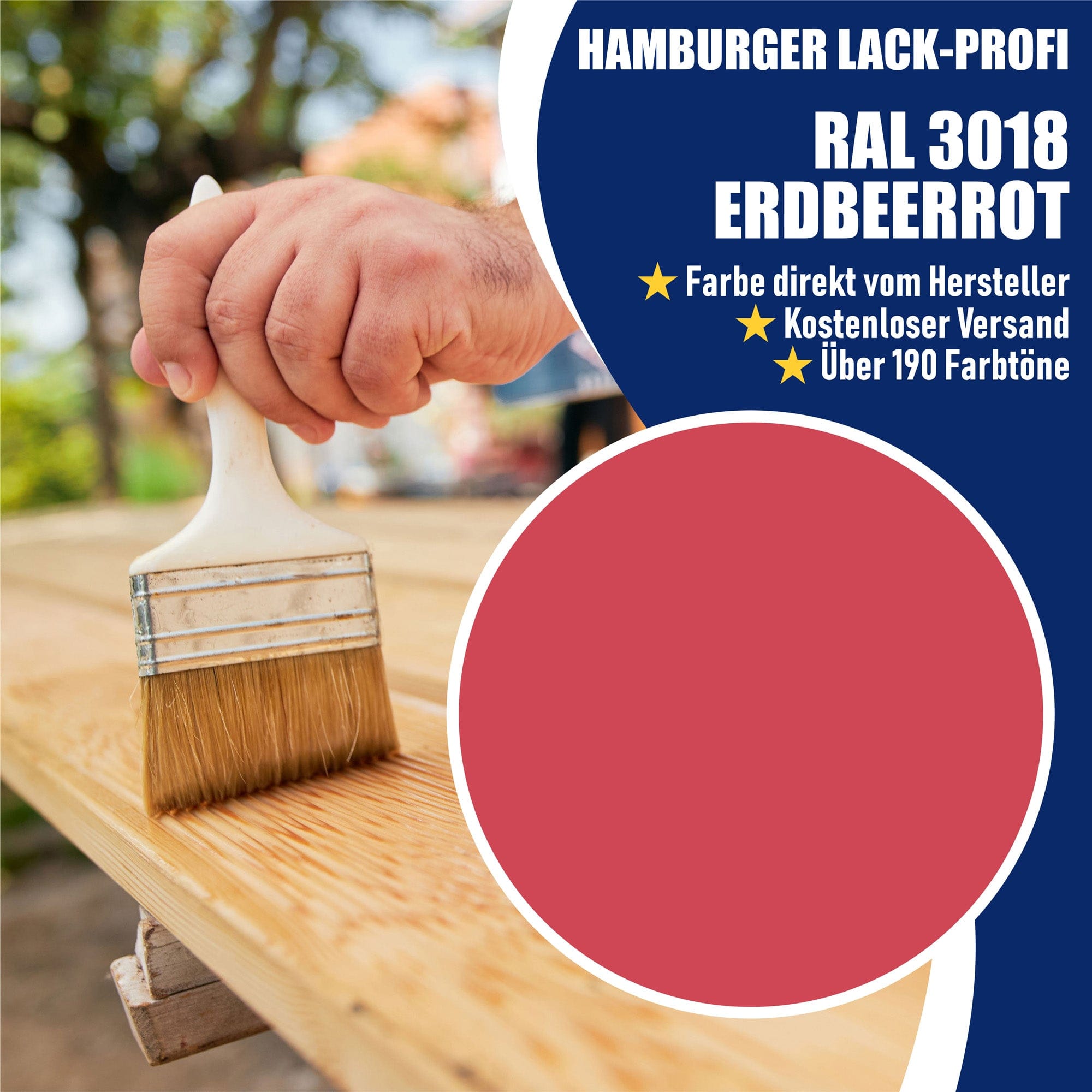 Hamburger Lack-Profi Lacke & Beschichtungen Hamburger Lack-Profi Bootslack Erdbeerrot RAL 3018