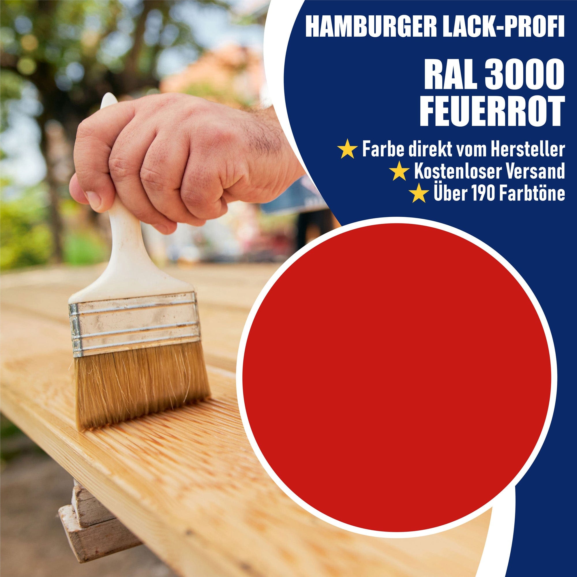 Hamburger Lack-Profi Lacke & Beschichtungen Hamburger Lack-Profi Bootslack Feuerrot RAL 3000