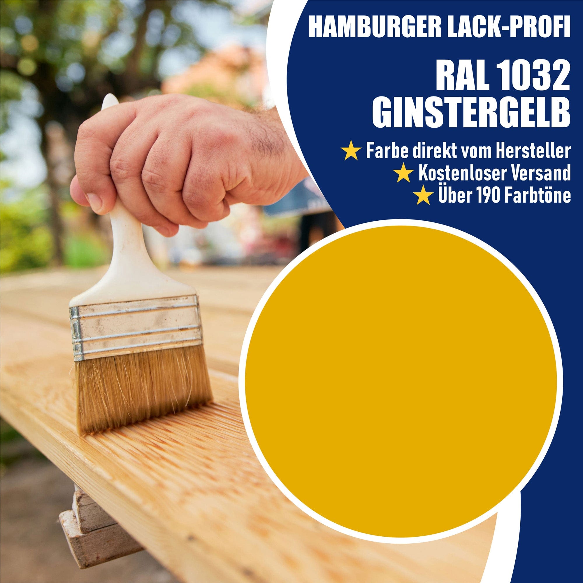 Hamburger Lack-Profi Lacke & Beschichtungen Hamburger Lack-Profi Bootslack Ginstergelb RAL 1032