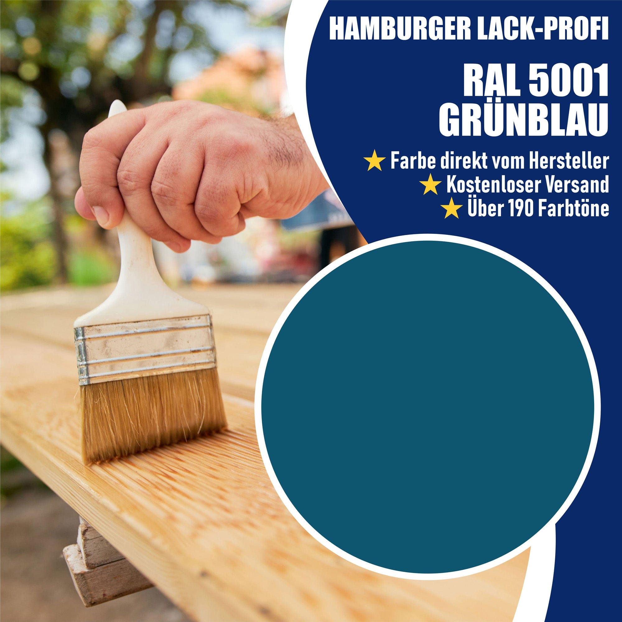 Hamburger Lack-Profi Lacke & Beschichtungen Hamburger Lack-Profi Bootslack Grünblau RAL 5001