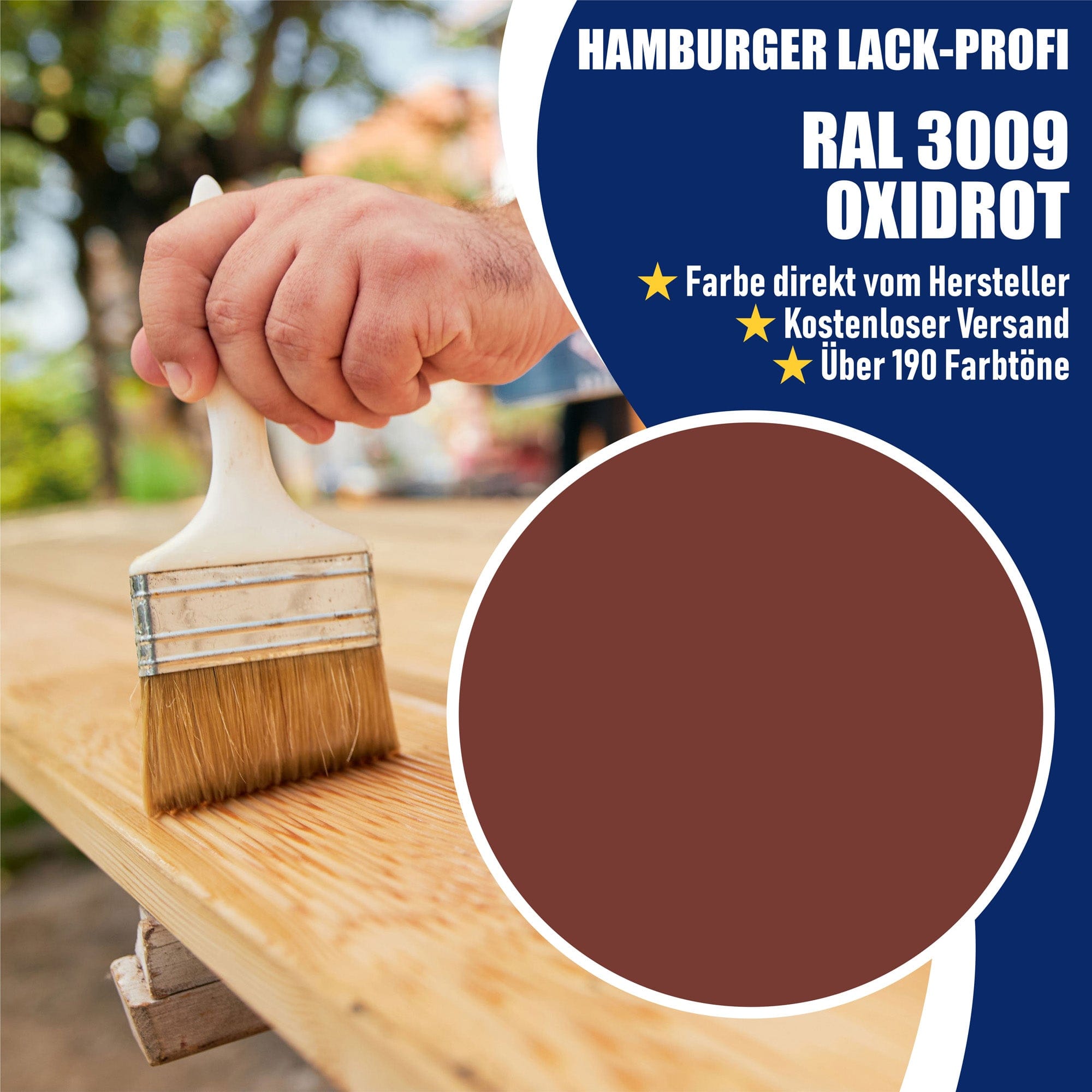 Hamburger Lack-Profi Lacke & Beschichtungen Hamburger Lack-Profi Bootslack Oxidrot RAL 3009