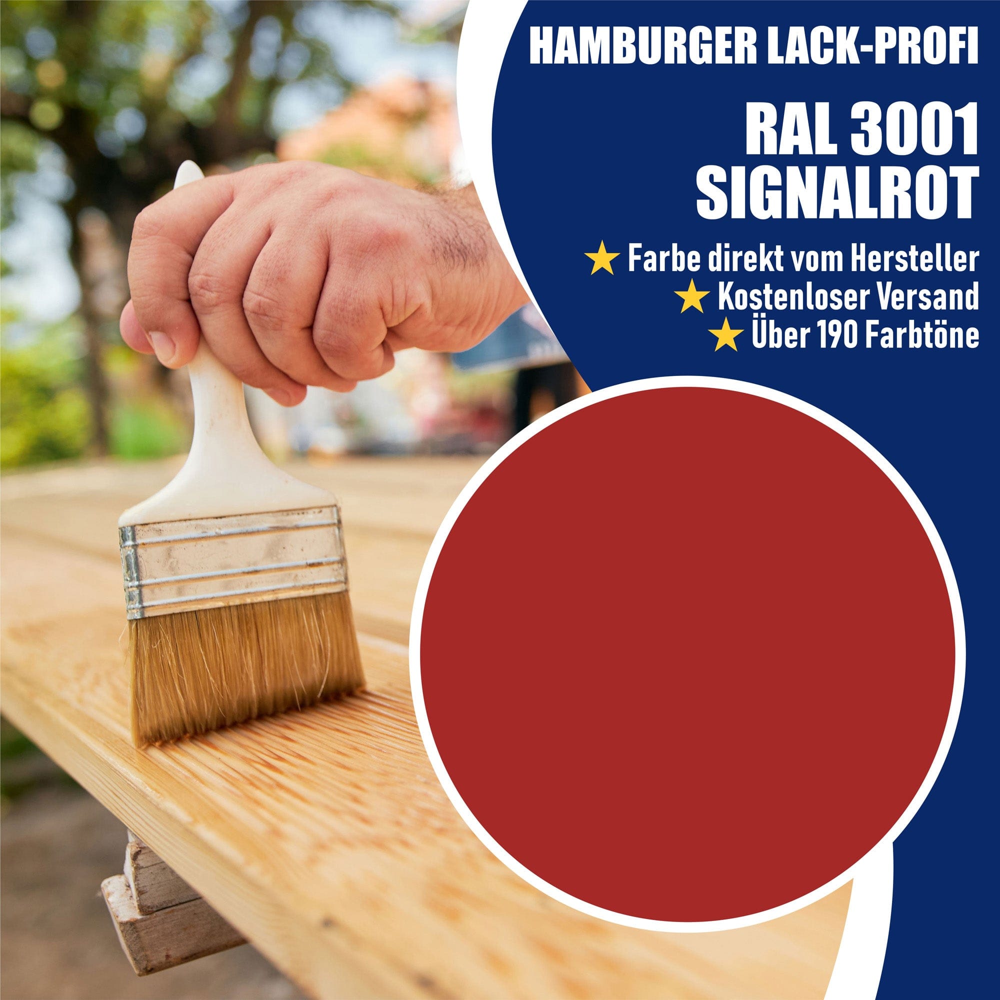 Hamburger Lack-Profi Lacke & Beschichtungen Hamburger Lack-Profi Bootslack Signalrot RAL 3001