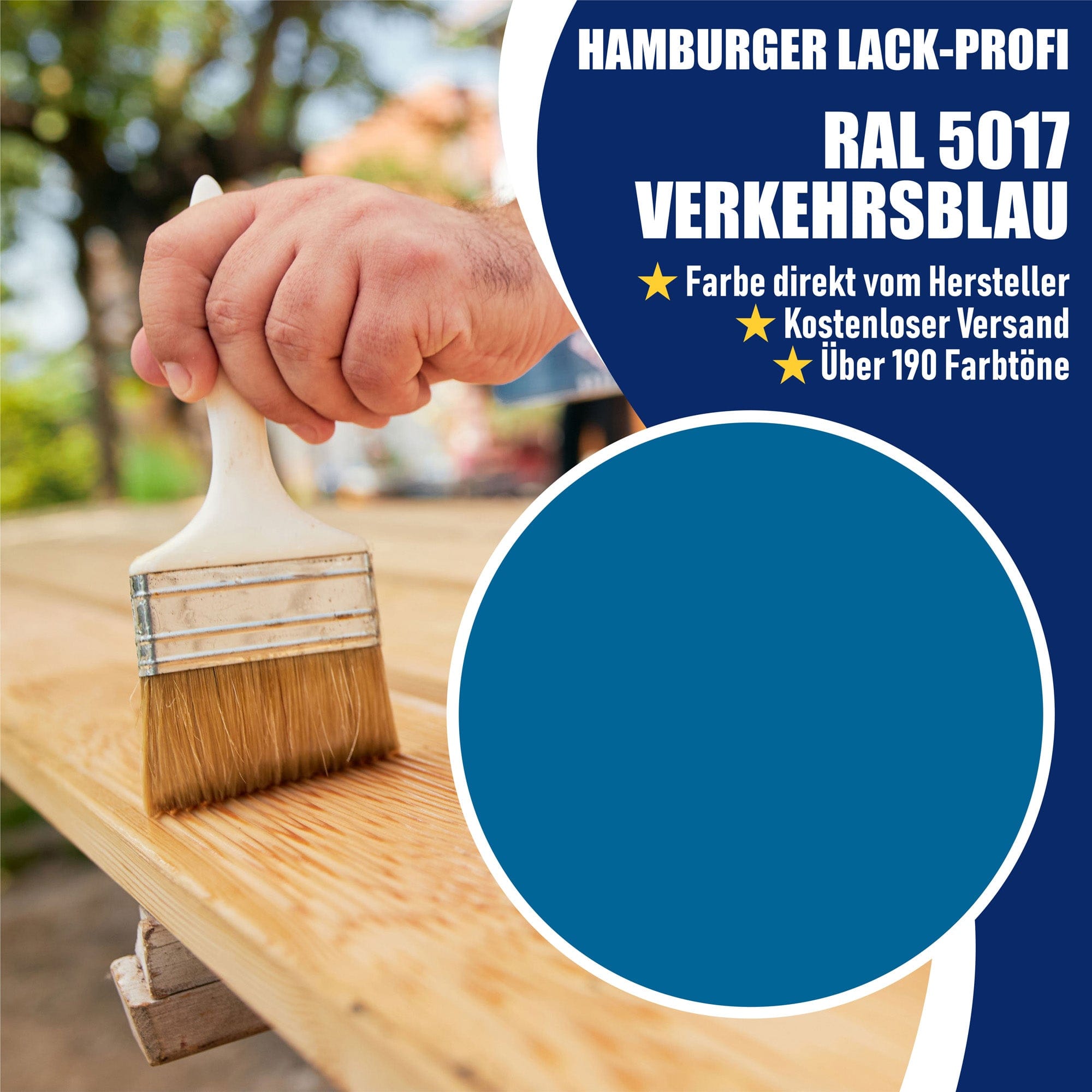 Hamburger Lack-Profi Lacke & Beschichtungen Hamburger Lack-Profi Bootslack Verkehrsblau RAL 5017