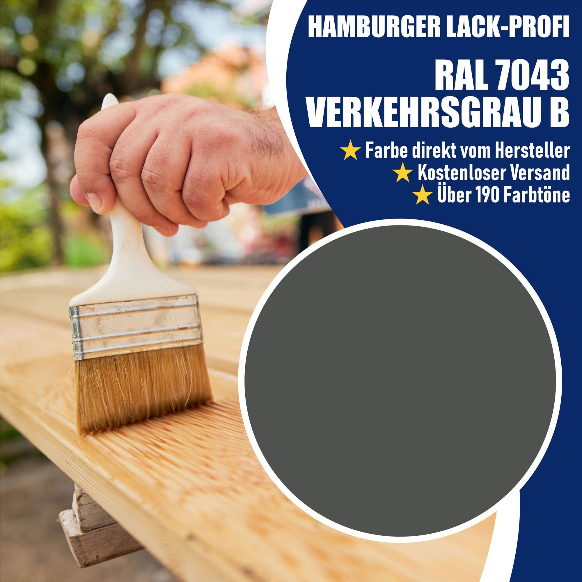 Hamburger Lack-Profi Lacke & Beschichtungen Hamburger Lack-Profi Bootslack Verkehrsgrau B RAL 7043