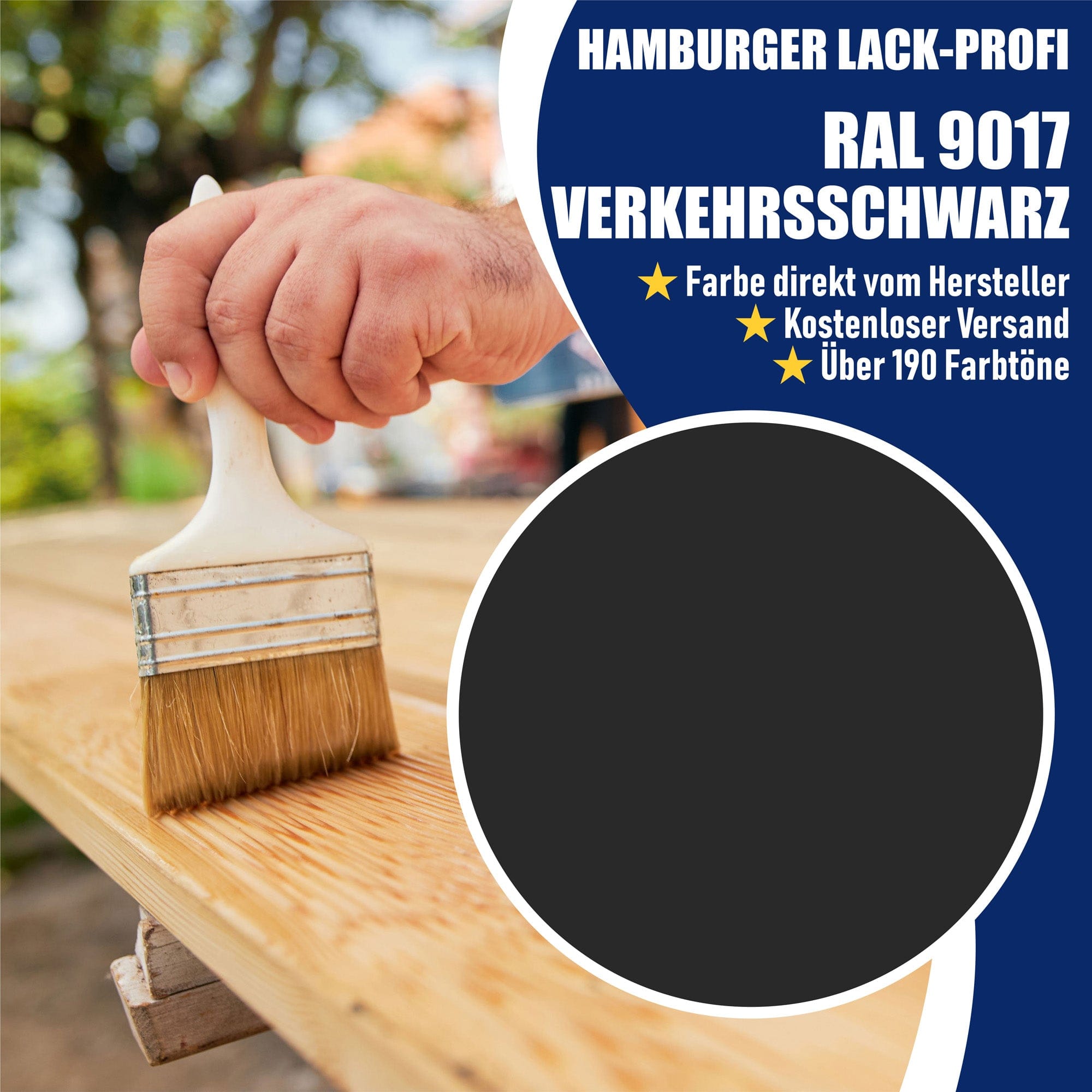 Hamburger Lack-Profi Lacke & Beschichtungen Hamburger Lack-Profi Bootslack Verkehrsschwarz RAL 9017