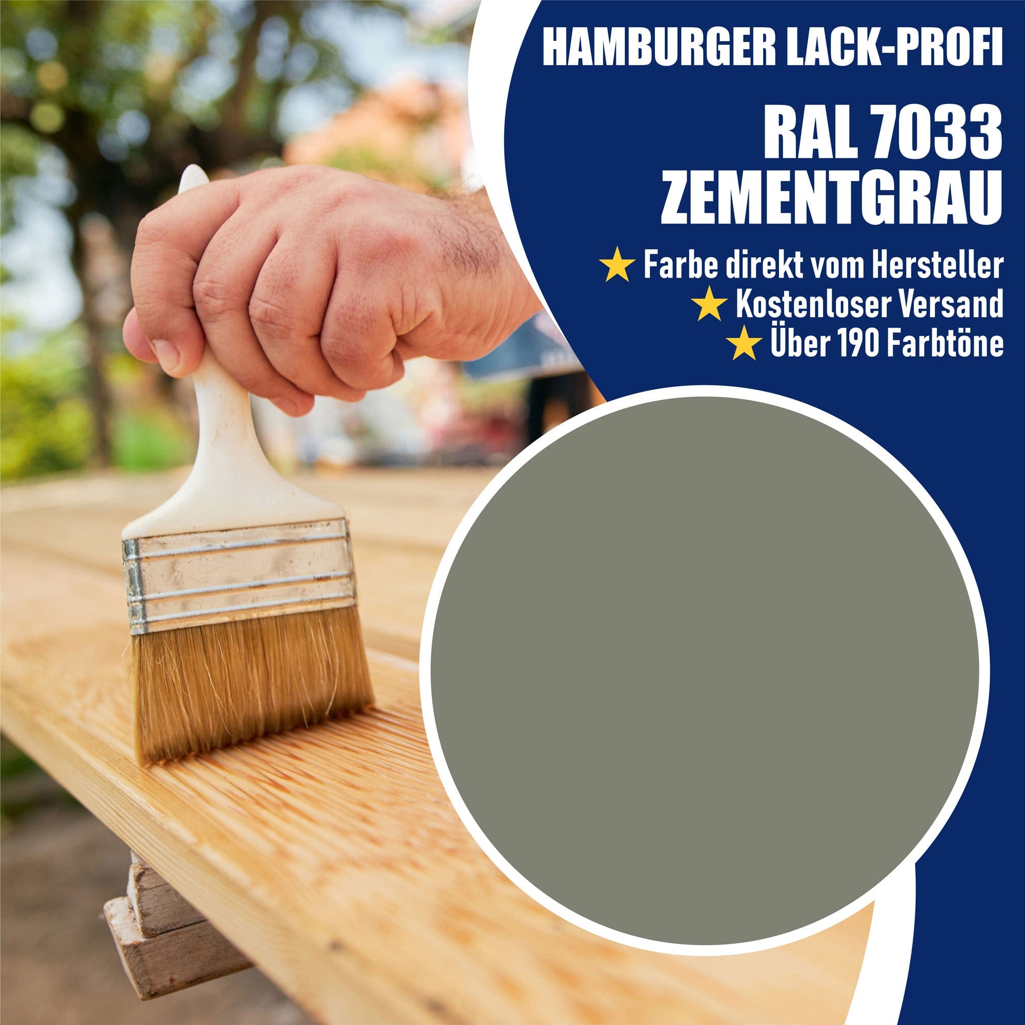 Hamburger Lack-Profi Lacke & Beschichtungen Hamburger Lack-Profi Bootslack Zementgrau RAL 7033