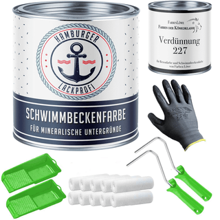 Peinture pour piscine Vert de sécurité RAL 6032 avec kit de peinture (X300) - Hamburger Lack-Profi