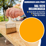 Hamburger Lack-Profi Lacke & Beschichtungen PU Holzschutzfarbe RAL 1028 Melonengelb - Wetterschutzfarbe