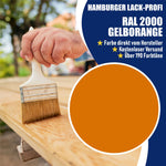 Hamburger Lack-Profi Lacke & Beschichtungen PU Holzschutzfarbe RAL 2000 Gelborange - Wetterschutzfarbe