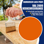 Hamburger Lack-Profi Lacke & Beschichtungen PU Holzschutzfarbe RAL 2009 Verkehrsorange - Wetterschutzfarbe