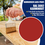 Hamburger Lack-Profi Lacke & Beschichtungen PU Holzschutzfarbe RAL 3002 Karminrot - Wetterschutzfarbe