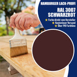Hamburger Lack-Profi Lacke & Beschichtungen PU Holzschutzfarbe RAL 3007 Schwarzrot - Wetterschutzfarbe