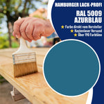 Hamburger Lack-Profi Lacke & Beschichtungen PU Holzschutzfarbe RAL 5009 Azurblau - Wetterschutzfarbe