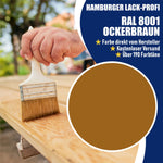 Hamburger Lack-Profi Lacke & Beschichtungen PU Holzschutzfarbe RAL 8001 Ockerbraun - Wetterschutzfarbe