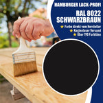 Hamburger Lack-Profi Lacke & Beschichtungen PU Holzschutzfarbe RAL 8022 Schwarzbraun - Wetterschutzfarbe