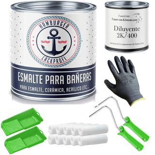 Esmalte para bañeras 2K Rosa RAL 3017 con kit de pintura (X300) - Brillante / Satinado / Mate - Hamburger Lack-Profi