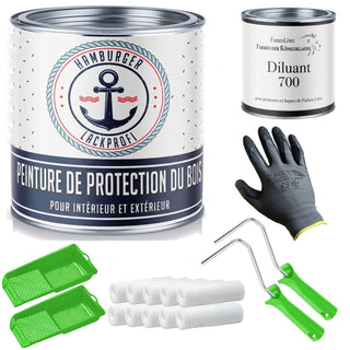 Peinture de protection du bois PU RAL 4010 Télémagenta - Peinture résistante aux intempéries avec kit de peinture (X300) - Hamburger Lack-Profi
